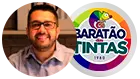 Foto de Marcus Vinícius e logo do Baratão das Tintas